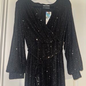 Elegant Black Sequin Dress